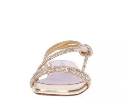 SANDALI FLAT NODO STRASS