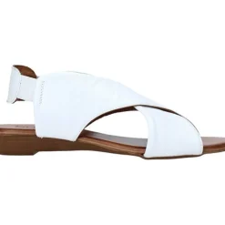 SANDALI IN PELLE BIANCA TACCO BASSO