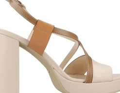 SANDALI IN PELLE CIPRIA INCROCIO CUOIO