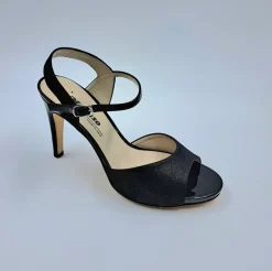 SANDALI IN TESSUTO LUX NERO