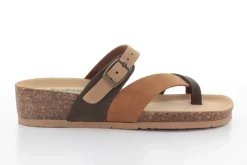 SANDALI INFRADITO PELLE BICOLOR TORTORA