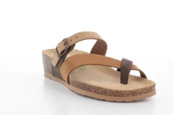 SANDALI INFRADITO PELLE BICOLOR TORTORA