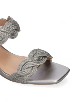 SANDALI LARA TRECCIA ARGENTO