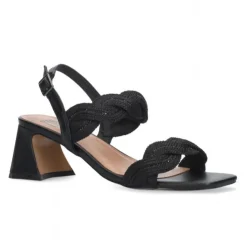 SANDALI LARA TRECCIA NERO