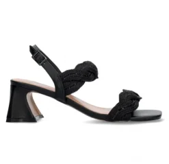 SANDALI LARA TRECCIA NERO