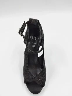 SANDALI MALDIVE GLITTERATO NERO