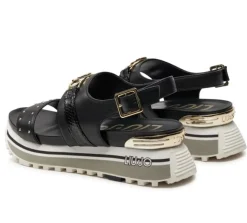 SANDALI MAXI WONDER MINI BORCHIE NERO