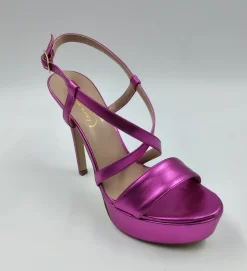 SANDALI METALLIZZATO FUXIA