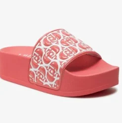 SANDALI MYKONOS CON FASCIA LOGO ALL OVER ROSA