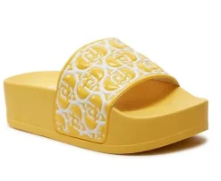 SANDALI MYKONOS CON FASCIA LOGO ALL OVER GIALLO