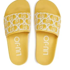 SANDALI MYKONOS CON FASCIA LOGO ALL OVER GIALLO