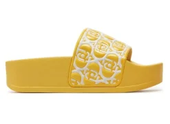 SANDALI MYKONOS CON FASCIA LOGO ALL OVER GIALLO