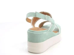 SANDALI NAXOS CAMOSCIO CON ZEPPA VERDE MENTA