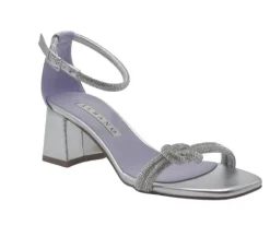 SANDALI NODO STRASS TACCO QUADRATO