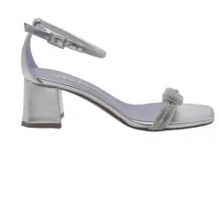 SANDALI NODO STRASS TACCO QUADRATO