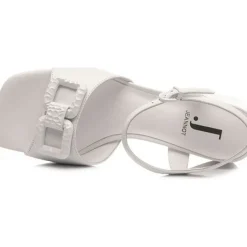 SANDALI PELLE BIANCA CON FIBBIA