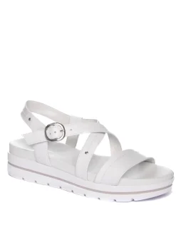 SANDALI PELLE BIANCA FASCE