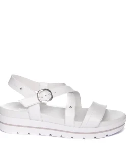 SANDALI PELLE BIANCA FASCE