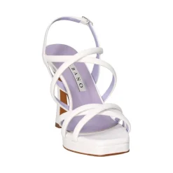 SANDALI PELLE BIANCA INTRECCIO