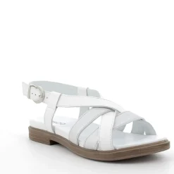 SANDALI PELLE FASCE BIANCO E ARGENTO