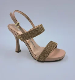 SANDALI PELLE FASCE STRASS CIPRIA