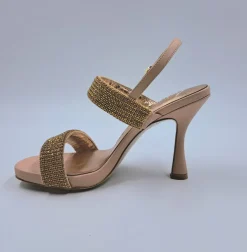 SANDALI PELLE FASCE STRASS CIPRIA