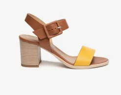 SANDALI PELLE FASCIA GIALLA