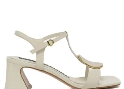 SANDALI PELLE GESSO APPLICAZIONE OVALE