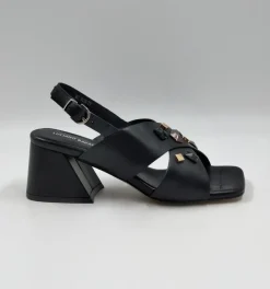 SANDALI PELLE INCROCIATE NERE