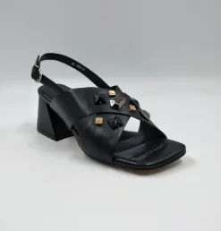 SANDALI PELLE INCROCIATE NERE