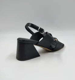 SANDALI PELLE INCROCIATE NERE