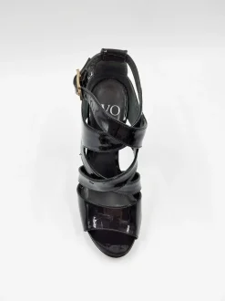 SANDALI PELLE LUCIDA NERA