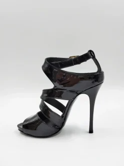 SANDALI PELLE LUCIDA NERA