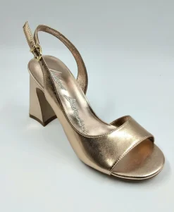 SANDALI PELLE METALLIZZATA PEACH