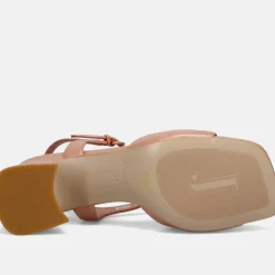 SANDALI PELLE NUDE CON FIBBIA