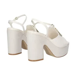 SANDALI PELLE PLATEAU BIANCO