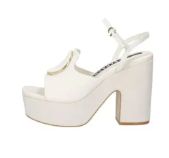 SANDALI PELLE PLATEAU BIANCO