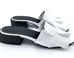 SANDALI PELLE ROUCHES BIANCO