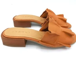 SANDALI PELLE ROUCHES CUOIO