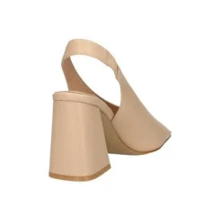 SANDALI PELLE SPUNTATI TACCO SQUADRATO NUDE