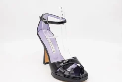 SANDALI PELLE VERNICE NERA