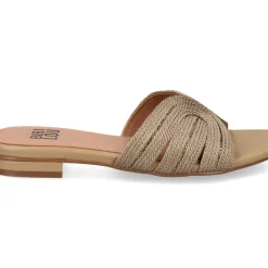 SANDALI PEND EFFETTO INTRECCIATO CON STRASS