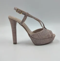 SANDALI TESSUTO LAME ROSA