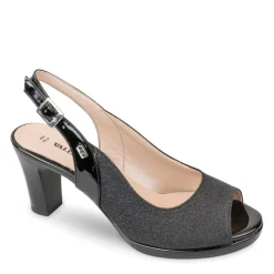 SANDALI TESSUTO NERO