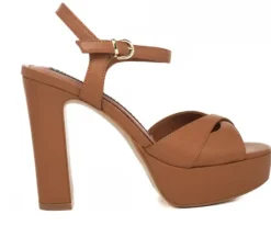 SANDALO IN PELLE PLATEAU CUOIO
