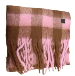 SCIARPE MORBIDA SCACCHI NOCCIOLA ROSA