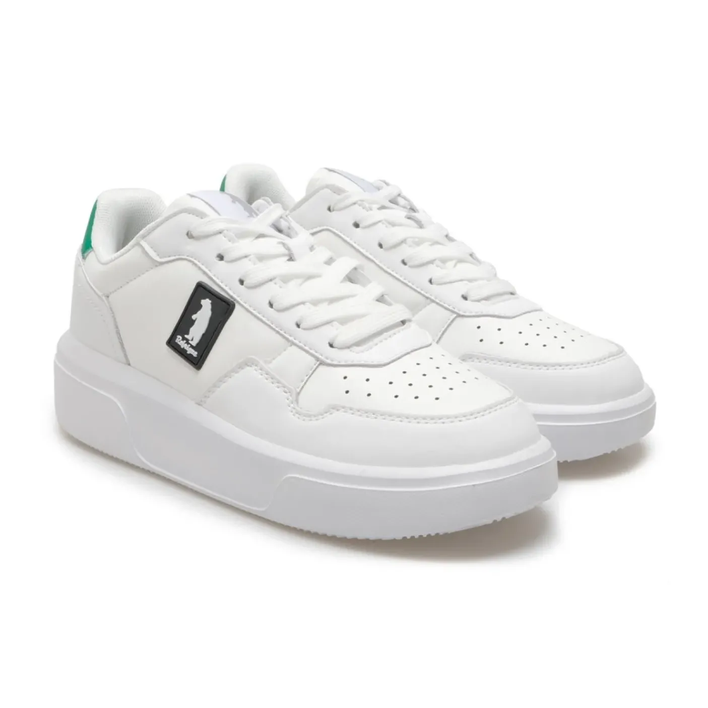 SNEAKERS BIANCA DETTAGLI VERDE