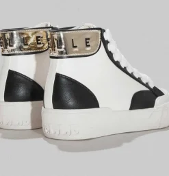 SNEAKERS ALTA CON DETTAGLI ORO E NERI