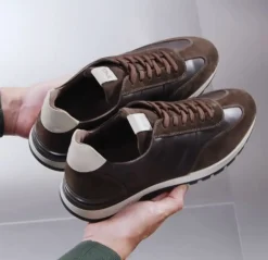 SNEAKERS AROLD PELLE MARRONE