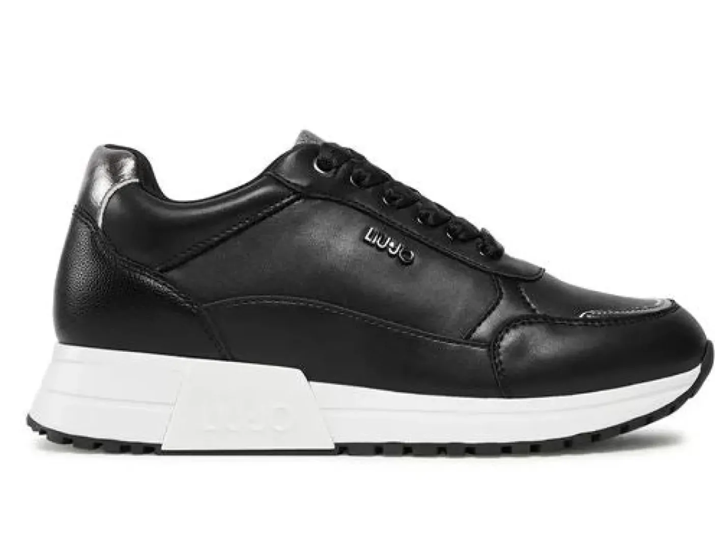 SNEAKERS NERA DETTAGLI ARGENTO